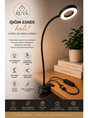 Orvessa Esnek ve Dokunmatik LED Masa Lambası, Çalışma ve Okuma Için Uygun Masa ve Gece Lambası