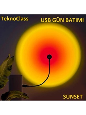 PremiumPort Orvessa Gün Batımı ve Gökkuşağı Projeksiyon Lambası, Fotoğraf ve Dekorasyon Masa ve Gece Lambası