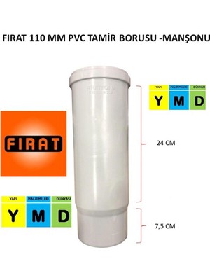 Fırat 110 mm Pvc Tamir Borusu Manşonu