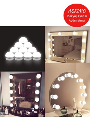Orvessa Hollywood Tarzı Aydınlatmalı Makyaj ve Banyo Aynası, Parlak ve Şık Tasarım