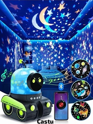 Orvessa Yıldızlı Gökyüzü ve Uzay Temalı LED Projeksiyon Gece Lambası Masa ve Gece Lambası