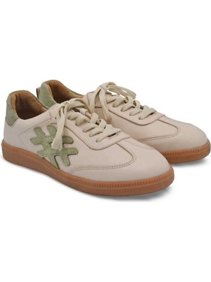 Venüs Deri Kadın Sneakers Ayakkabı Bej-Scarpion 2609901Y