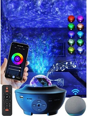 Teknotrust Orvessa Galaksi Lazer Projektör Topu - Disco ve Sesli Gece Lambası Masa ve Gece Lambası
