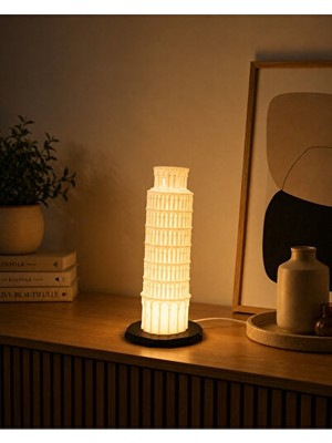 Orvessa Pisa Kulesi 3D LED Gece Lambası - Dekoratif ve Renkli Işık Seçenekleri Masa ve Gece Lambası