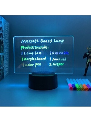PremiumPort Orvessa 7 Renkli LED Mesaj Not Panosu - Dekoratif ve Hatırlatıcı Masaüstü Panosu
