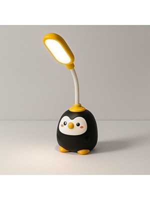 Orvessa Sevimli Penguen Tasarımlı LED Masa Lambası, Göz Yormayan Işık Masa ve Gece Lambası