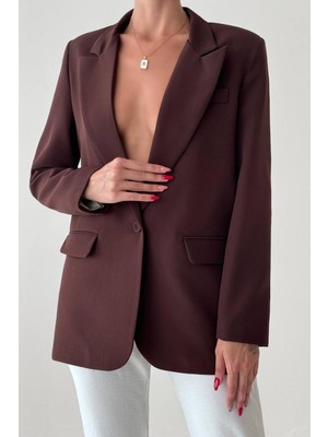 Quzu 21Y50873 Oversize Kadın Blazer Ceket