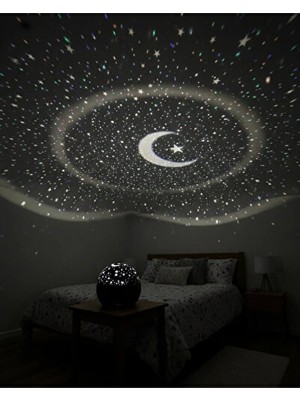 Orvessa Müzikli Fişli Yıldız Projektör Gece Lambası ile Büyülü Atmosfer Masa ve Gece Lambası