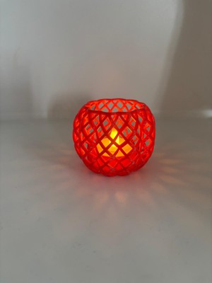 Yerli Geometri Işık Kırmızı Thealight Mum Lamba