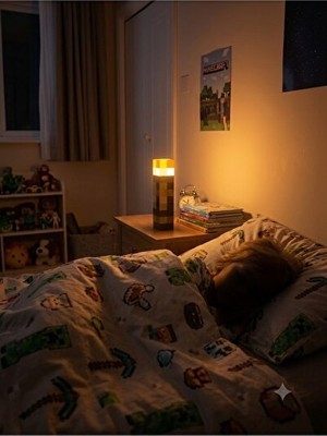 Orvessa Minecraft Meşale Tasarımlı Renkli Çocuk Odası Gece Lambası Masa ve Gece Lambası