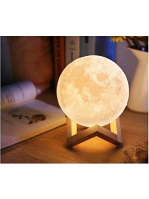 Orvessa 3D Ay Modeli Dekoratif Küre LED Gece Lambası, Şık ve Modern Tasarım Masa ve Gece Lambası