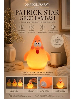 Orvessa Patrick Şarj Edilebilir Silikon Gece Lambası - Dokunmatik ve Uyku Modu Masa ve Gece Lambası