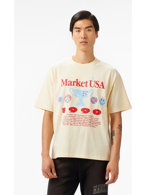 The Market Usa 1990 Unisex Krem T-Shirt