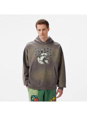 The Market Tonal Beware Erkek Gri Hoodie