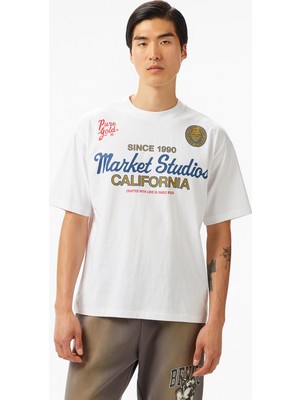 The Market Studios Pure Gold Unisex Beyaz T-Shirt