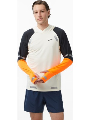 Brooks Run Visible Thermal 2.0 Erkek Beyaz Hoodie