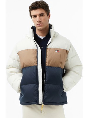 Tommy Hilfiger Tommy Jeans Alaska Erkek Beyaz Puffer Mont