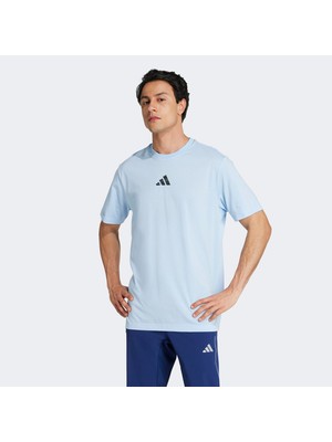 Adidas Climacool Camo Training Graphic Erkek Mavi Antrenman T-Shirt