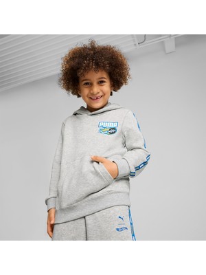 Puma Hot Wheels Graphic Çocuk Gri Sweatshirt