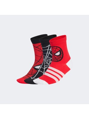 Adidas x Marvel Spiderman Çocuk Kırmızı/siyah 3'lü Çorap