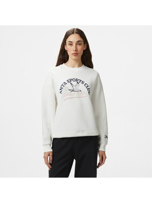 Anta Sports Club Kadın Beyaz Hoodie