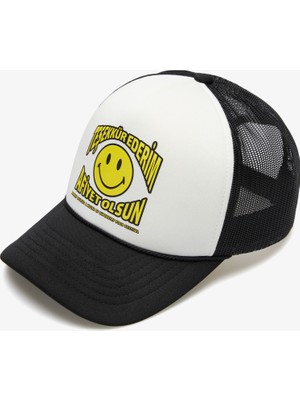 Market x House Of Superstep Smiley Trucker Erkek Beyaz Şapka