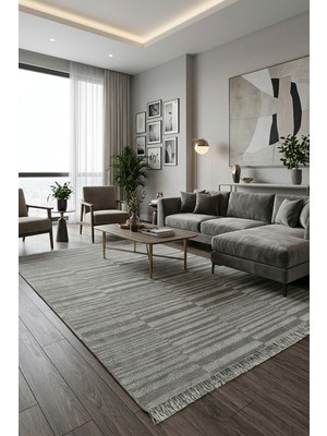 Rovigo Home Şönil,exclusive ,dokuma, Kaymaz Taban Iskandinav Salon Halısı, Gri