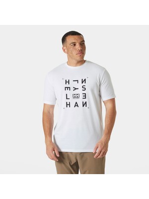Helly Hansen Skog Recycled Graphic Erkek Beyaz T-Shirt