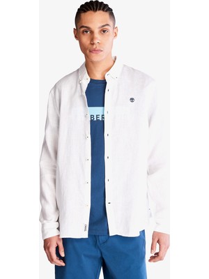 Timberland Linen Shirt Erkek Beyaz Gömlek