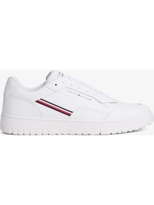 Tommy Hilfiger Basket Core Stripes Erkek Beyaz Sneaker