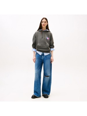 Tommy Hilfiger Boxy Kadın Gri Sweatshirt