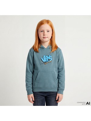 Vans Sk8 Pullover Çocuk Gri Sweatshirt