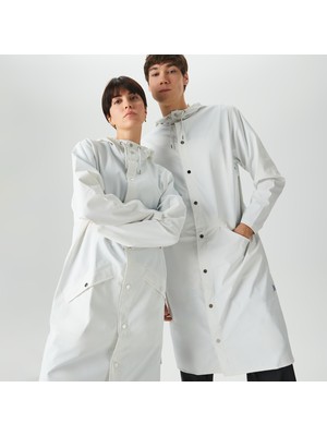 Rains Longer Unisex Beyaz Yağmurluk