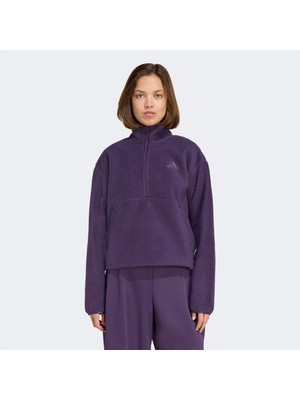 Adidas City Tech High Pile Fleece Half Zip Kadın Mor Polar