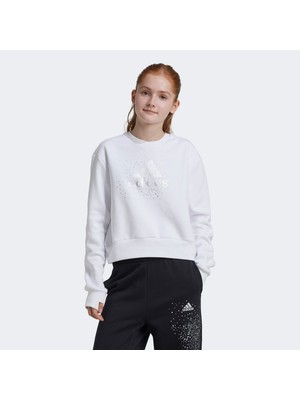 Adidas Crew Çocuk Beyaz Günlük Sweatshirt
