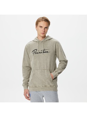 Primitive Nuevo Acid Washed Erkek Bej Hoodie