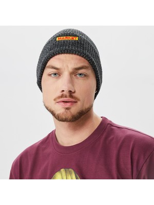 Market Ribbed Knit Erkek Gri Bere