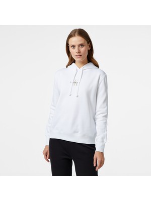 Calvin Klein Jeans Monologo Regular Kadın Beyaz Hoodie