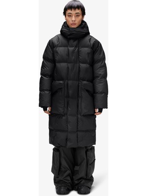 Rains Alta Long Puffer Erkek Siyah Mont