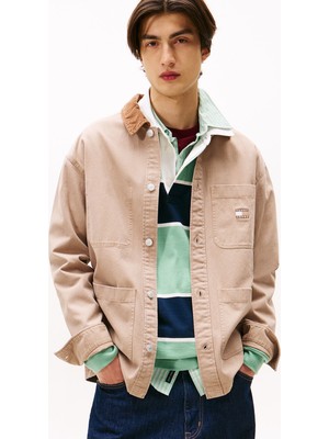 Tommy Hilfiger Oversized Fit Corduroy Collar Erkek Krem Ceket