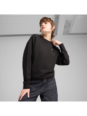 Puma Elevated Essentials Comfort Crew Kadın Siyah Sweatshirt