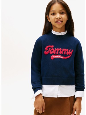 Tommy Hilfiger Logo Çocuk Lacivert Kazak