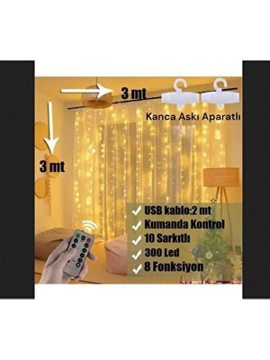Solvéra Yılbaşı Temalı LED Perde Işığı - Renkli ve Parlak Atmosfer Masa ve Gece Lambası