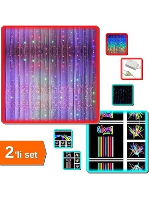Solvéra Fosforlu Glow Stick ve Rgb Ledli Dekoratif Perde Işığı Masa ve Gece Lambası