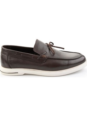 Bambi Kahve Hakiki Deri Erkek Loafer Ayakkabı E01054428140