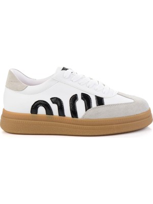 Bambi Beyaz Siyah  Kadın Sneaker K01179600009