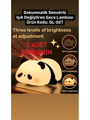 Normadia Vaelmont Sensörlü Panda Gece Lambası - Otomatik Işık Değiştirme Özelliği Masa ve Gece Lambası