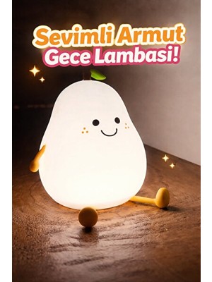 Solvéra Yumuşak Işıklı Çocuk Odası Armut Gece Lambası Masa ve Gece Lambası