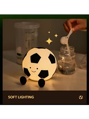 Solvéra Dokunmatik Futbol Topu Şekilli Çocuk Odası Gece Lambası Masa ve Gece Lambası