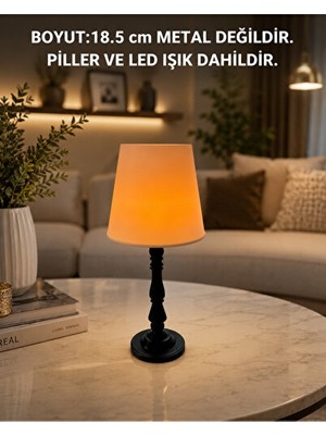Solvéra 18.5 cm LED Mini Lambader - Dekoratif ve Şık Gece Lambası Masa ve Gece Lambası